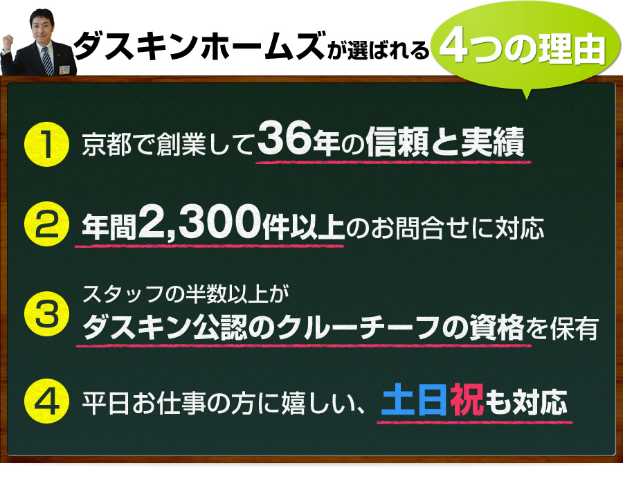 ダスキンホームズが選ばれる4つの理由