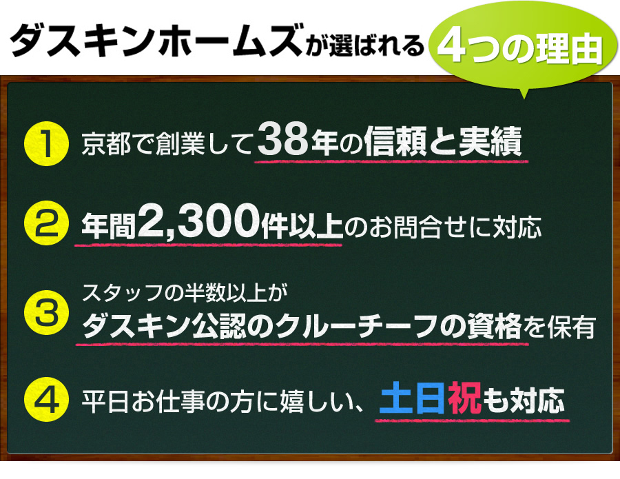 ダスキンホームズが選ばれる4つの理由